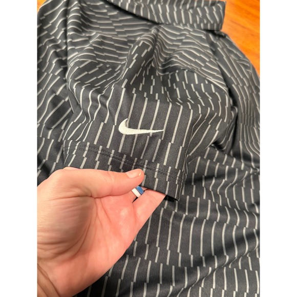 Nike Golf Dri-Fit Women's Large Black Geometric Print Short Sleeve Polo Shirt - Picture 7 of 10